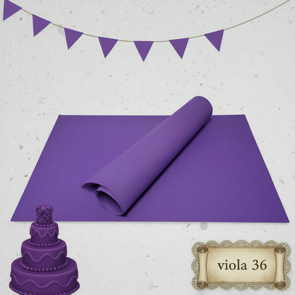 Stafil viola 2 mm fommy gomma crepla carta eva spessa morbida modellabile uso lavoretti creativi bambini fiori giganti torte scenografiche compleanno centrotavola pasquale fiorellini bomboniere violette 