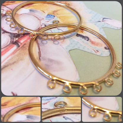 anelloni di filo minuteria bigiotteria orecchini fai da te basi dorate saldati cerchi anelli metallo colore oro per creare orecchini perline swarovski