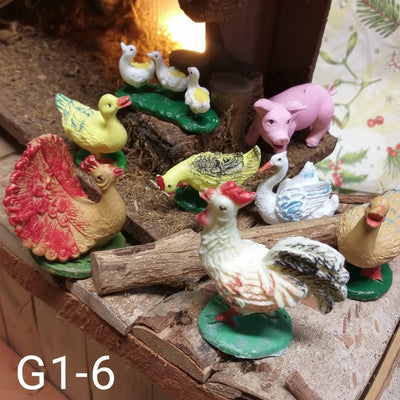 Animali statuine resina mini giardino casa bambole cane pecore Presepe
