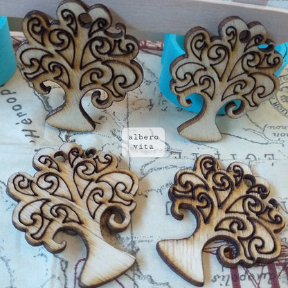 Albero della vita legno ciondoli applicazioni per bomboniere fai da te decorazioni scrapbooking scrap Art Apri festa anniversario matrimonio diciottesimo compleanno uso hobbistica lavoretti creativi