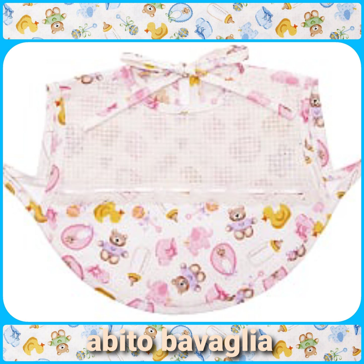 Abitino bavaglia mangiapappa articoli da ricamo punto croce per bambini e bambine con tela Aida da ricamare