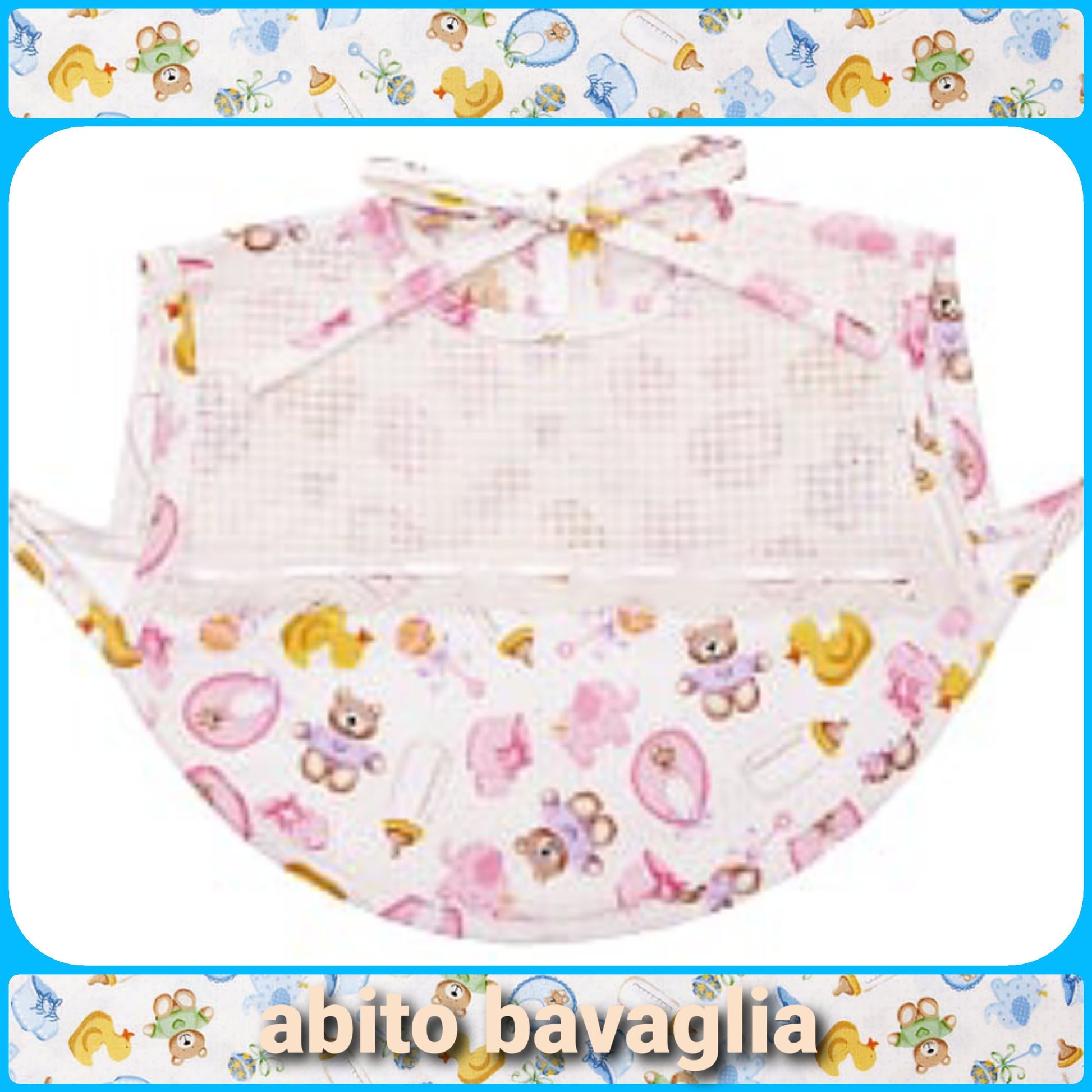 Abitino bavaglia mangiapappa articoli da ricamo punto croce per bambini e bambine con tela Aida da ricamare