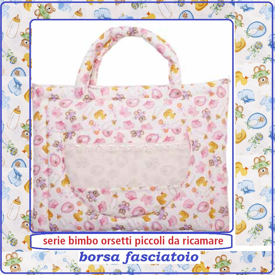 serie bimbo bimba orsetti piccoli da ricamare borsa fasciatoio articoli da ricamo tela aida viaggio e cameretta
