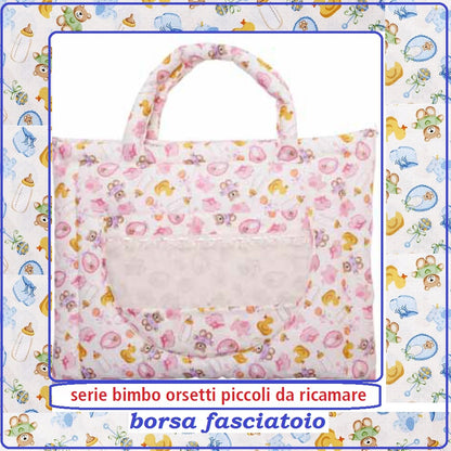 serie bimbo bimba orsetti piccoli da ricamare borsa fasciatoio articoli da ricamo tela aida viaggio e cameretta