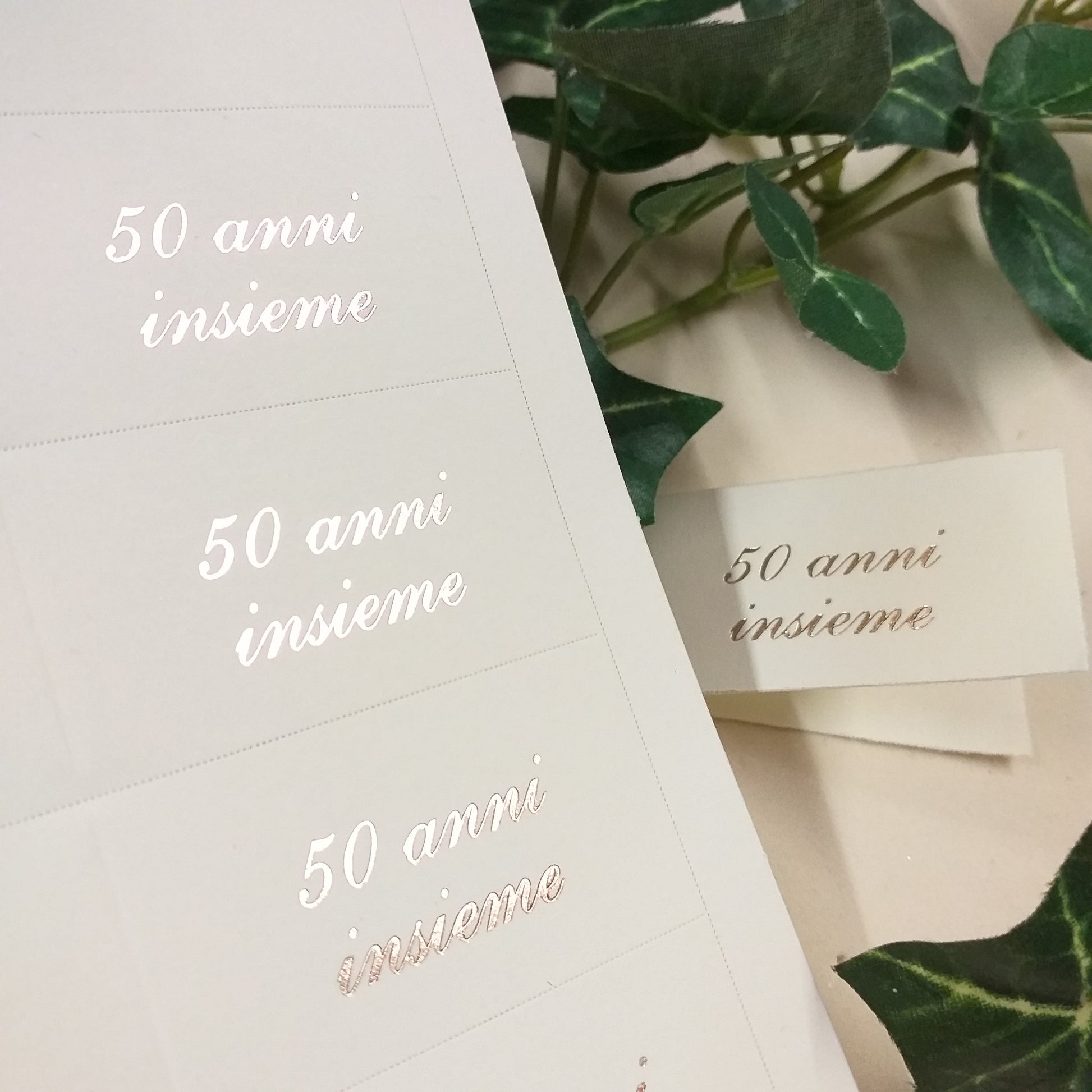 bigliettini bomboniere fai da te nozze oro 50 anni insieme anniversario matrimonio cinquantesimo da stampare o scrivere