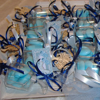 confettata di bomboniere prima comunione 5 confetti bambino ciondolo albero della vita legno