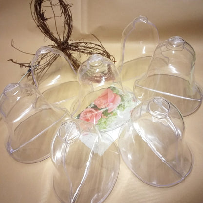 stock offerta grandi campane di plastica trasparenti apribili divisibili plexiglass uso decorazioni pasquali riempire con uova cioccolato packaging confezioni regalo e vetrine enogastronomia