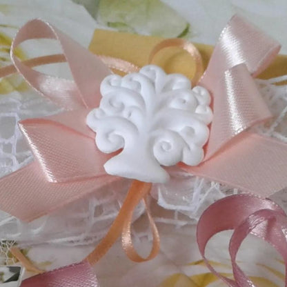 doppia coccarda gessetto albero della vita per bomboniera caramella matrimonio battesimo comunione