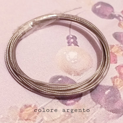 cavetto collane bigiotteria fai da te fili inox colore argento per lavorazione perline bracciali orecchini