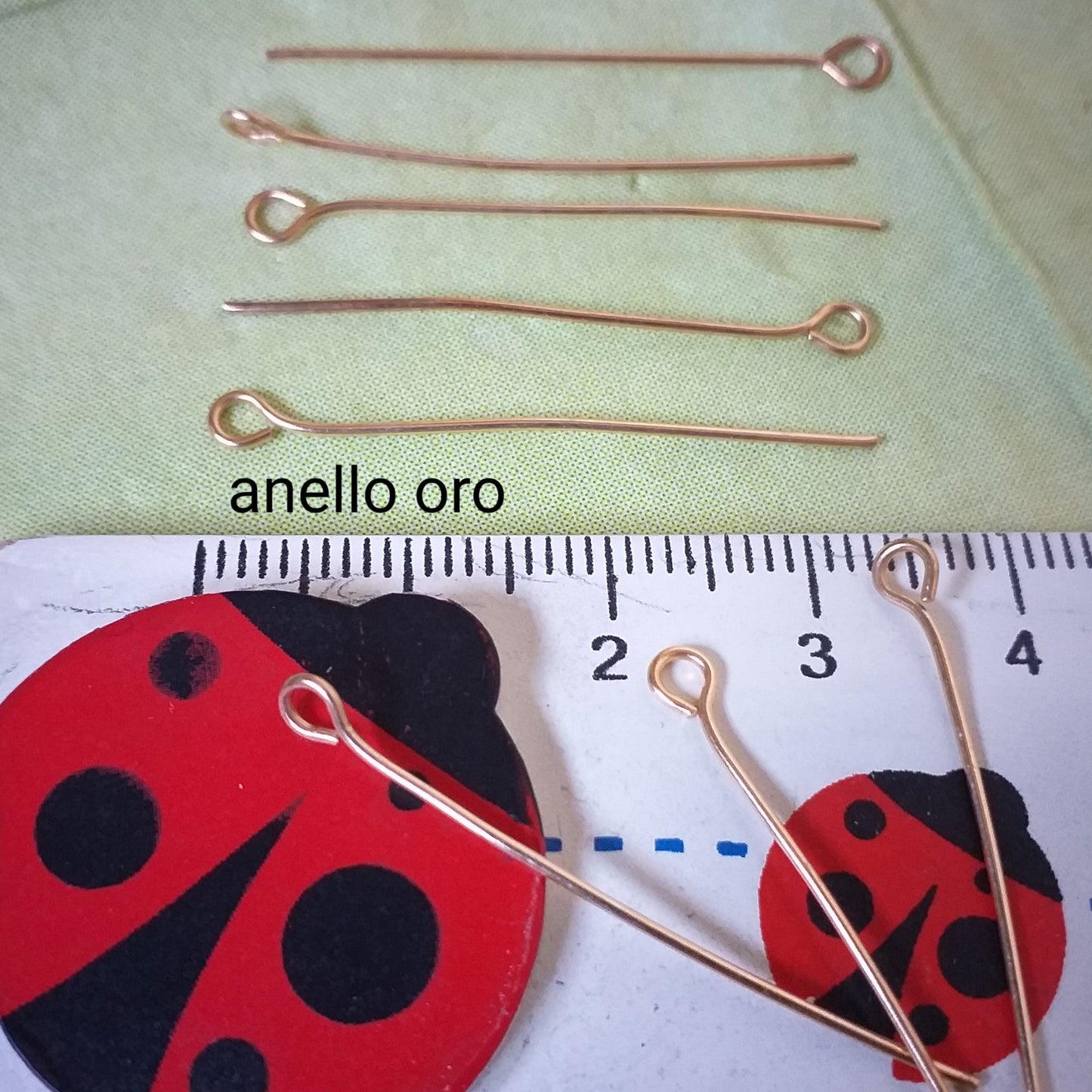 chiodi spilli perni aghi con gancetti occhielli anellini metallo oro minuterie per orecchini fai da te gioielli perline bigiotteria