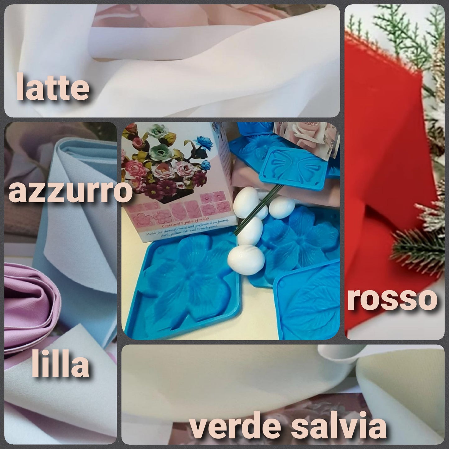 colori Primette Renkalik tessuto termoformabile primavera Natale kit stampi Thikas rose farfalle foglie ovetti steli