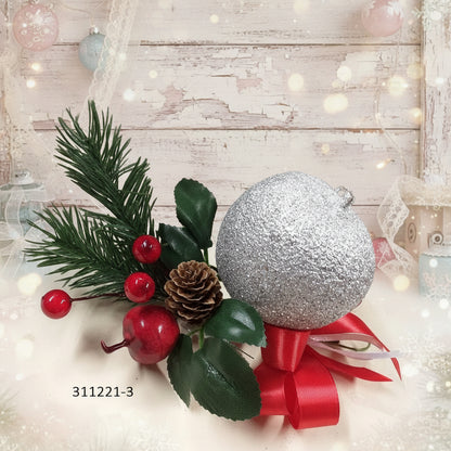 chiudipacco regalo pick pino abete verde Natale frutta mela per rami artificiali uso fai da te composizioni floreali miste centrotavola ghirlande fuoriporta