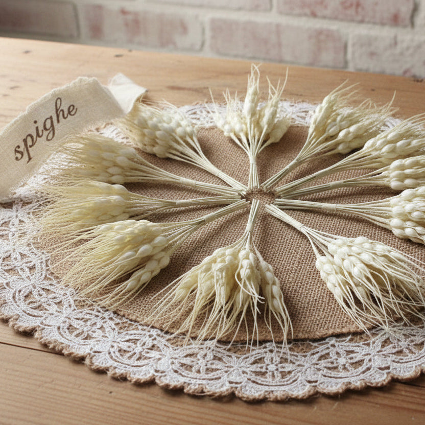 Decorazioni rustiche country fiori fai da te bomboniere spighe grano carta naturali uso per composizioni floreali pasquali confezionamento packaging regali chiudipacco enogastronomia