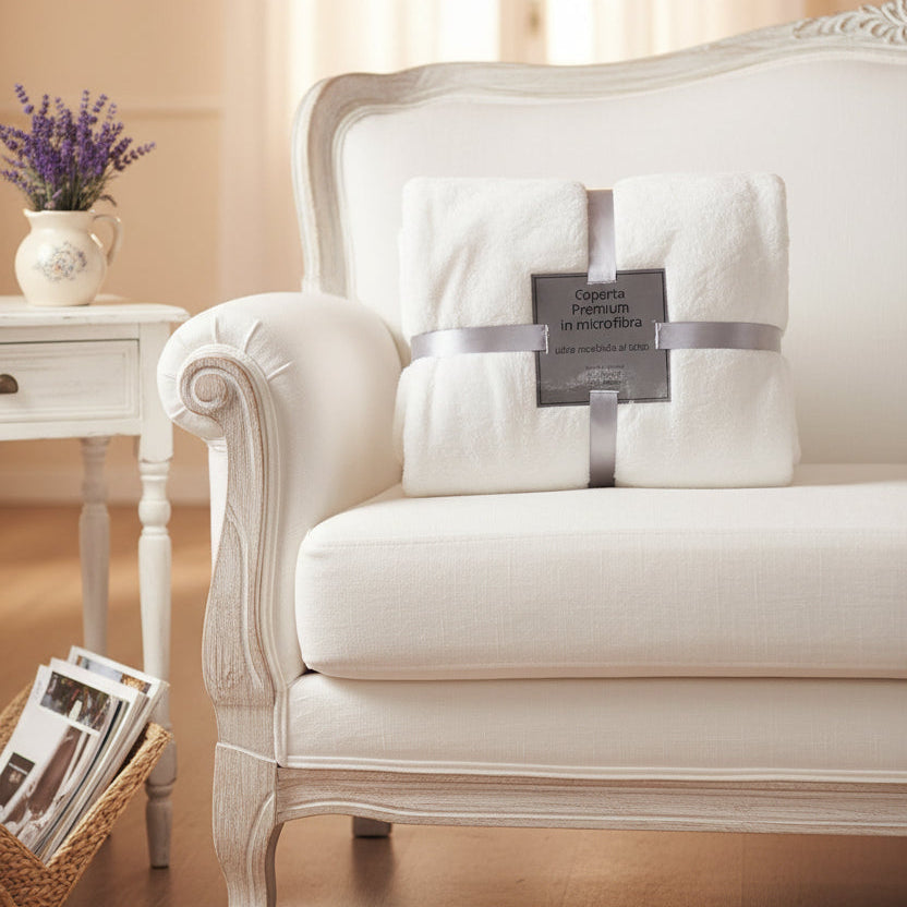 bianco idee regalo Natale coperta premium pile di microfibra plaid divano e letto singolo
