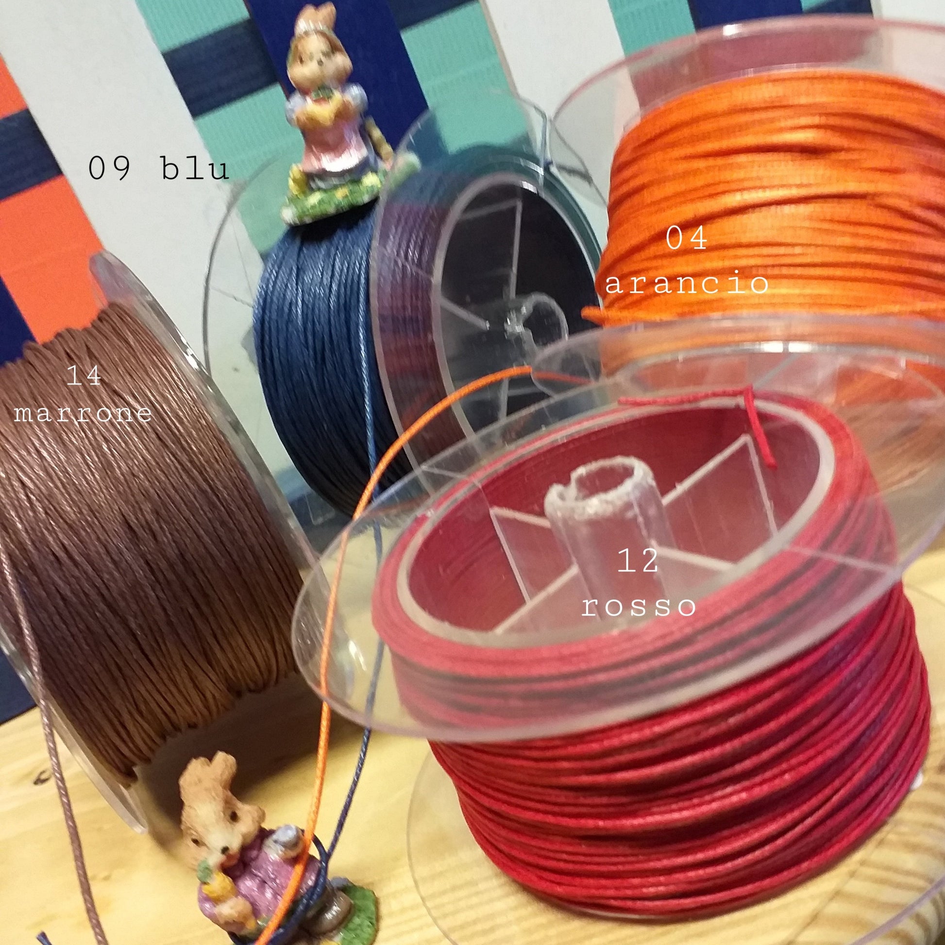 marrone blu rosso arancio cordoncini cerati cordini 1 mm filati di corda in cotone uso per bigiotteria collane gioielleria bijoux gioielli uncinetto borse creazioni con ciondolo