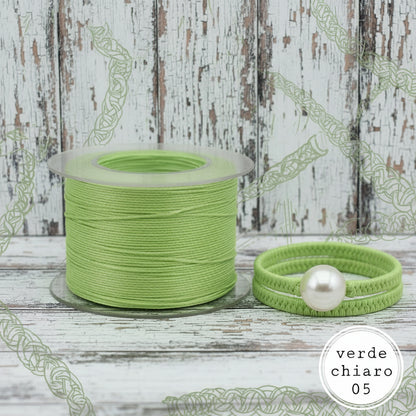 lime verde chiaro cordoncini cerati cordini 1 mm filati di corda in cotone uso per bigiotteria collane gioielleria bijoux gioielli uncinetto borse creazioni con ciondolo