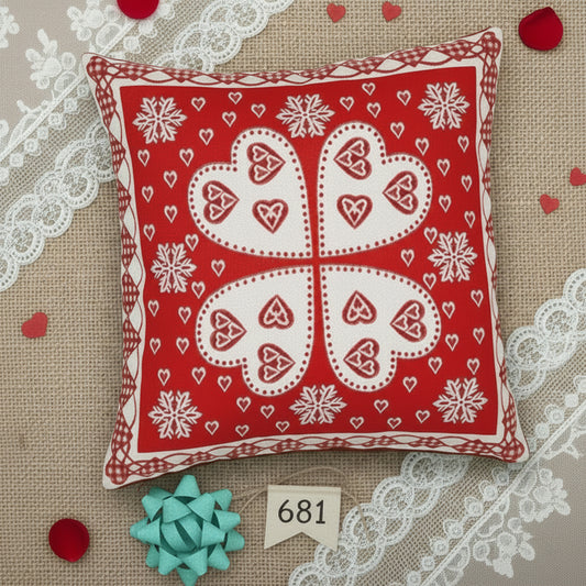 4 cuori fiocco di neve cuoricini federa copricuscino natalizio gobelin idea regalo Natale originale packaging arredo casa per uomo e donna