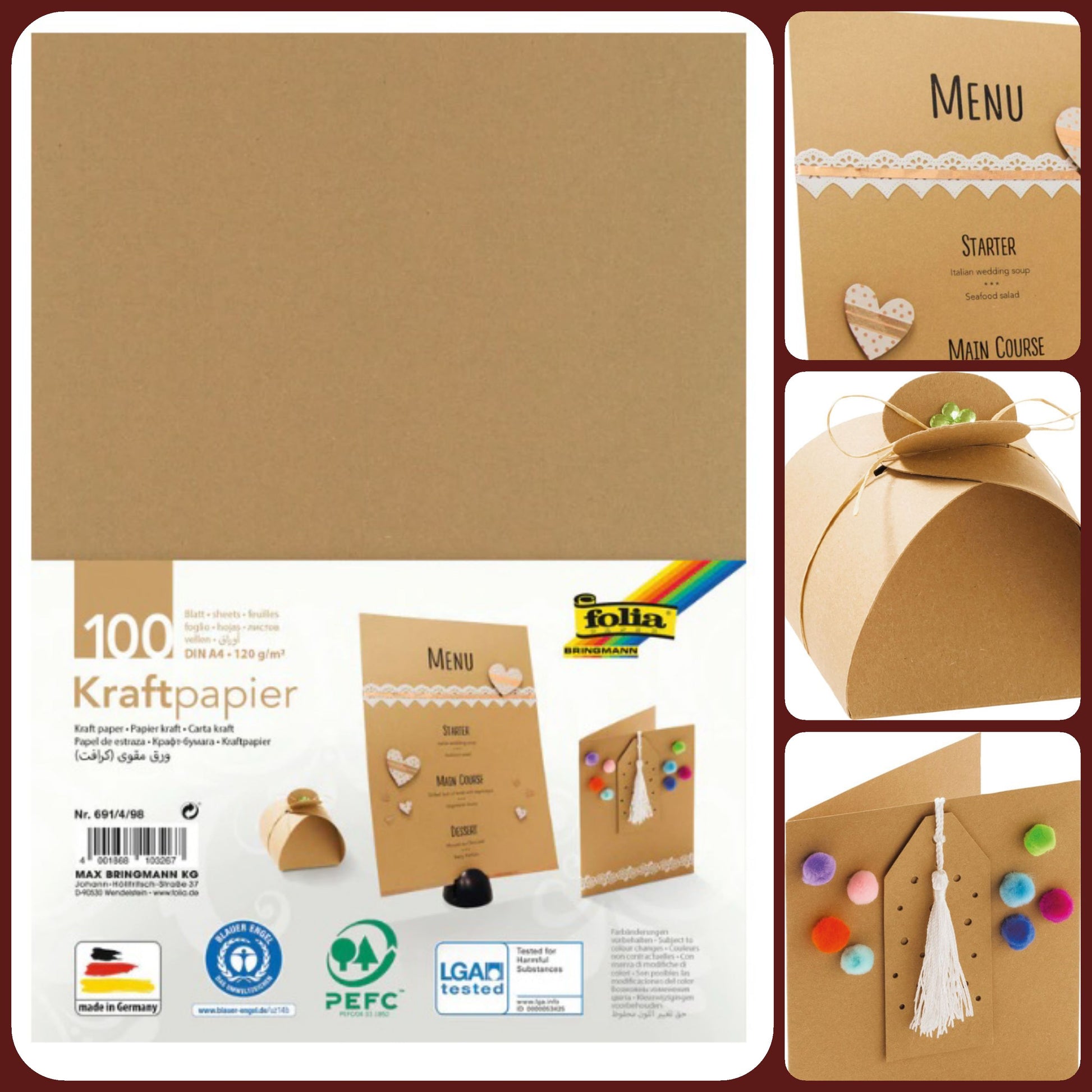 carta kraft risma di fogli cartoncino 120 g per menu colore avana naturale scatoline bomboniere biglietti partecipazioni