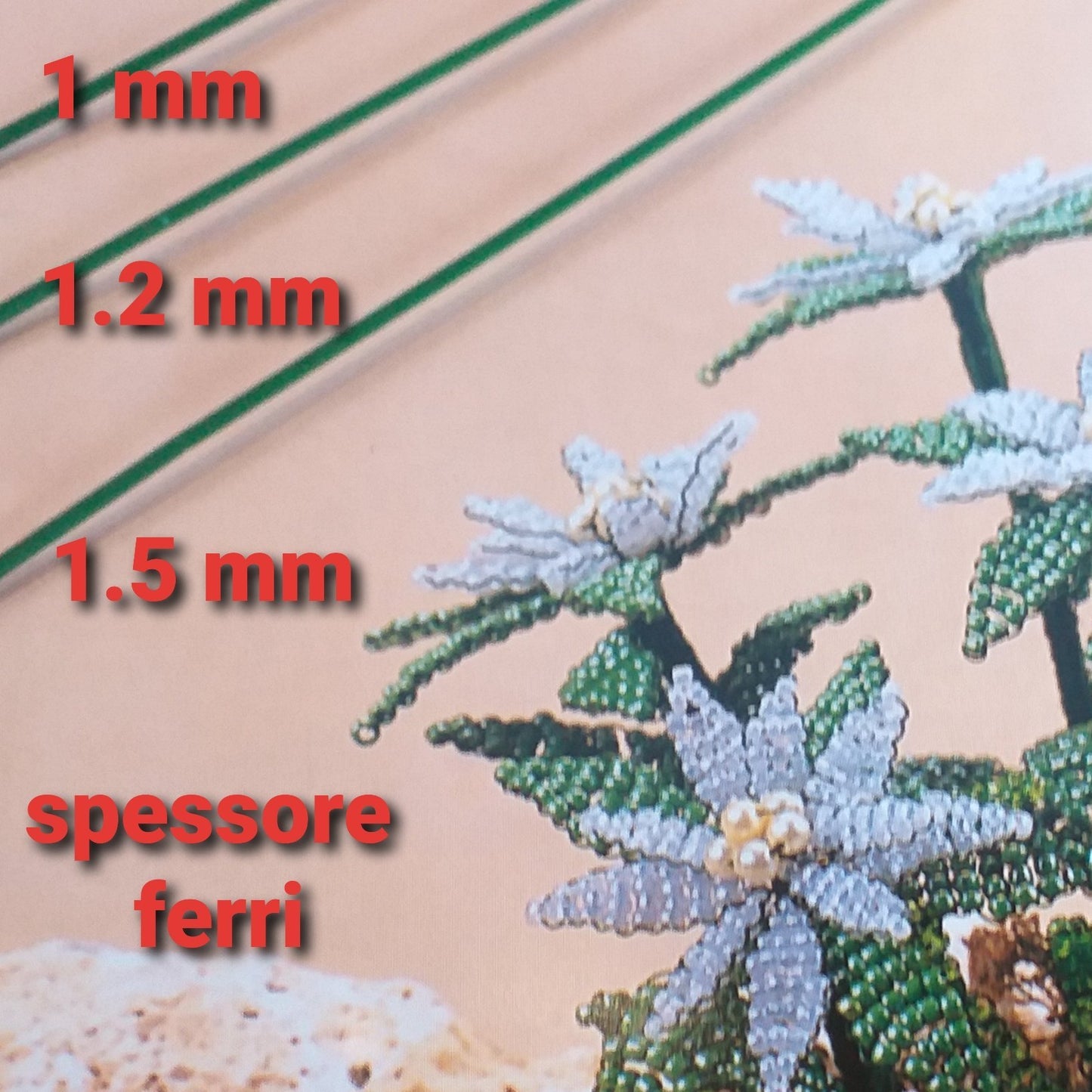 spessore Ferri 1 1.2 1.5 mm fili per steli e Gambi fiori finti ricoperti Verdi barrette fioristi