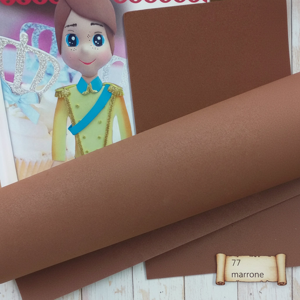 marrone colori eva foam gomma crepla fommy 2 mm fogli 40 x 60 cm Stafil uso creare bamboline carta crepp capelli principino cake topper centro torta scenografica