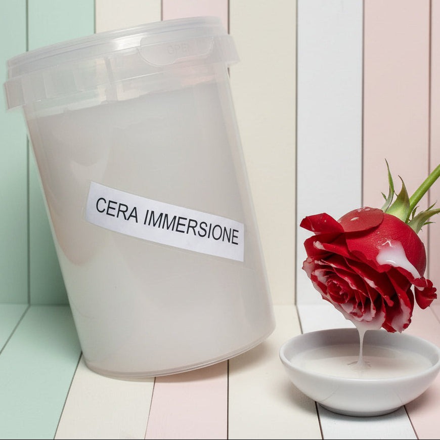 cera da immersione per fiori candele fai da te con petali inserti pressati foglie rosa rossa da conservare o rafia