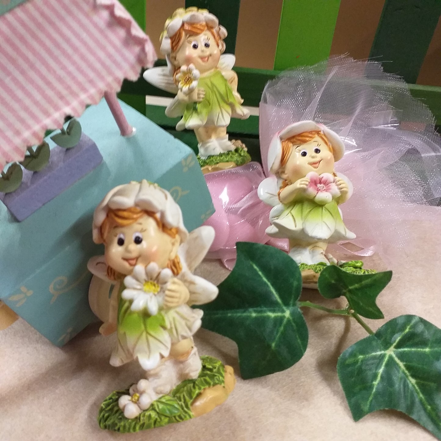 kit fai da te o confezionamento fatina-folletto fiori del bosco confezionate confetti babyshower nascita battesimo compleanno comunione cresima bimba femminuccia bimbo maschietto
