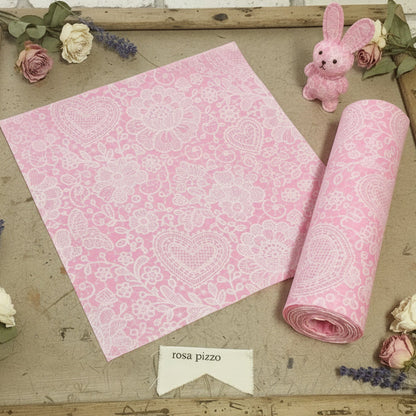 rosa bianco pannolenci morbido feltro stampato disegnato pizzo shabby fantasia fiori cuori per lavoretti fuoriporta fiocchi nascita bambine coccarde addobbi natalizi decorazioni pasquali vetrinistica bomboniere