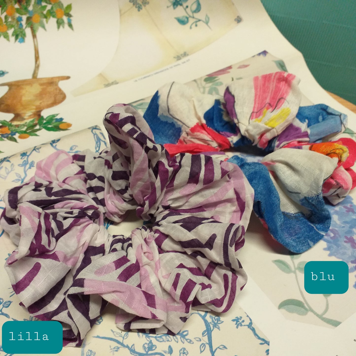 lilla blu fermagli capelli fermacoda elastici arricciati fantasia basi fermacapelli accessori bijoux fai da te con perline e tecniche hobby creativi
