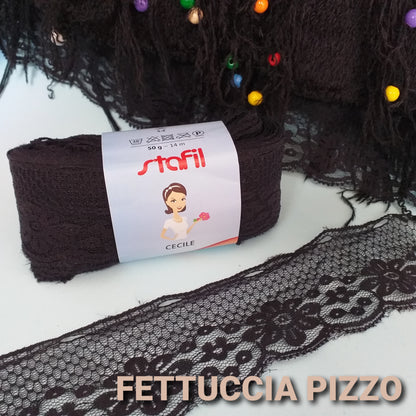 Stock pizzi e merletti fettuccia colore nero per borse bracciali nastro applicazioni abiti Passamaneria uncinetto