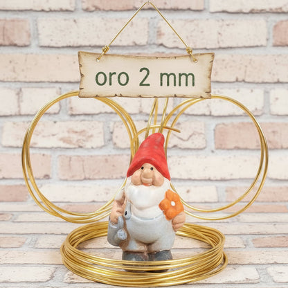 beading wire 2 mm oro colore filo di alluminio tondino elastico modellabile ad uso creazione orecchini anelli bracciali gioielli ciondoli Wire bigiotteria hobbistica perline composizioni fiori fai da te bambole