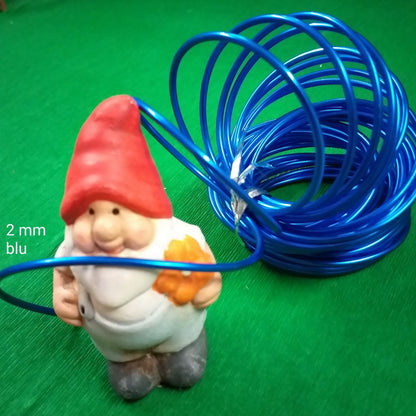 2 mm blu colore filo di alluminio tondino elastico modellabile ad uso creazione orecchini anelli bracciali gioielli ciondoli Wire bigiotteria hobbistica perline composizioni fiori fai da te bambole