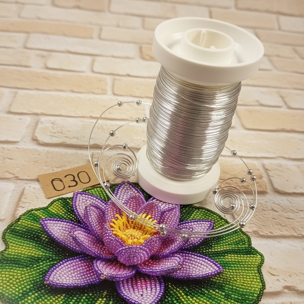 0.30 mm filo colore argento uso intreccio bijoux creazioni fiori perline bigiotteria gioielli collane composizioni fioristi hobby creativi