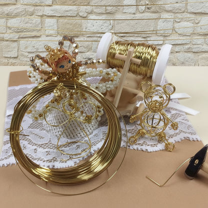 idea fai da te angioletto orsetto perline filo dorato ottone Stafil Marianne hobby uso creare fiori alberi hobby creativi lavoretti bonsai hobbistica floral wire perle