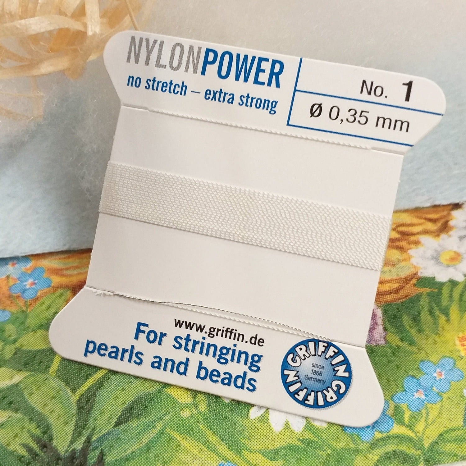 numero 1 0.35 mm stringing pearls and beads no stretch extra strong nylon power colore bianco Griffin filo infilaperle quilting tissage perline filato con ago per infilare pietre perle bianche cerate e di fiume coltivate di gioielleria collane