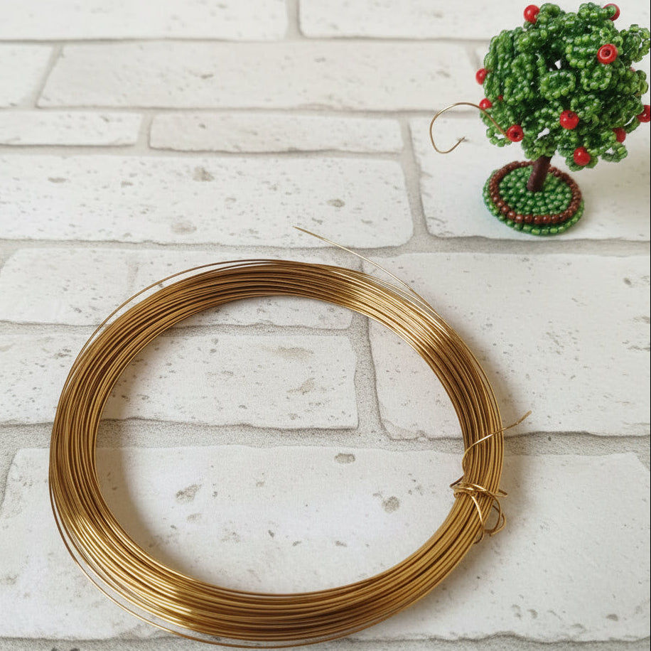 rondella filo dorato ottone 0.40 mm uso creare fiori hobby creativi lavoretti perline bonsai hobbistica floral wire per alberello perle e mele