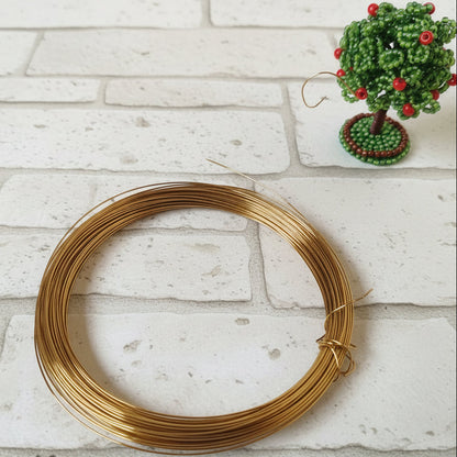 rondella filo dorato ottone 0.40 mm uso creare fiori hobby creativi lavoretti perline bonsai hobbistica floral wire per alberello perle e mele