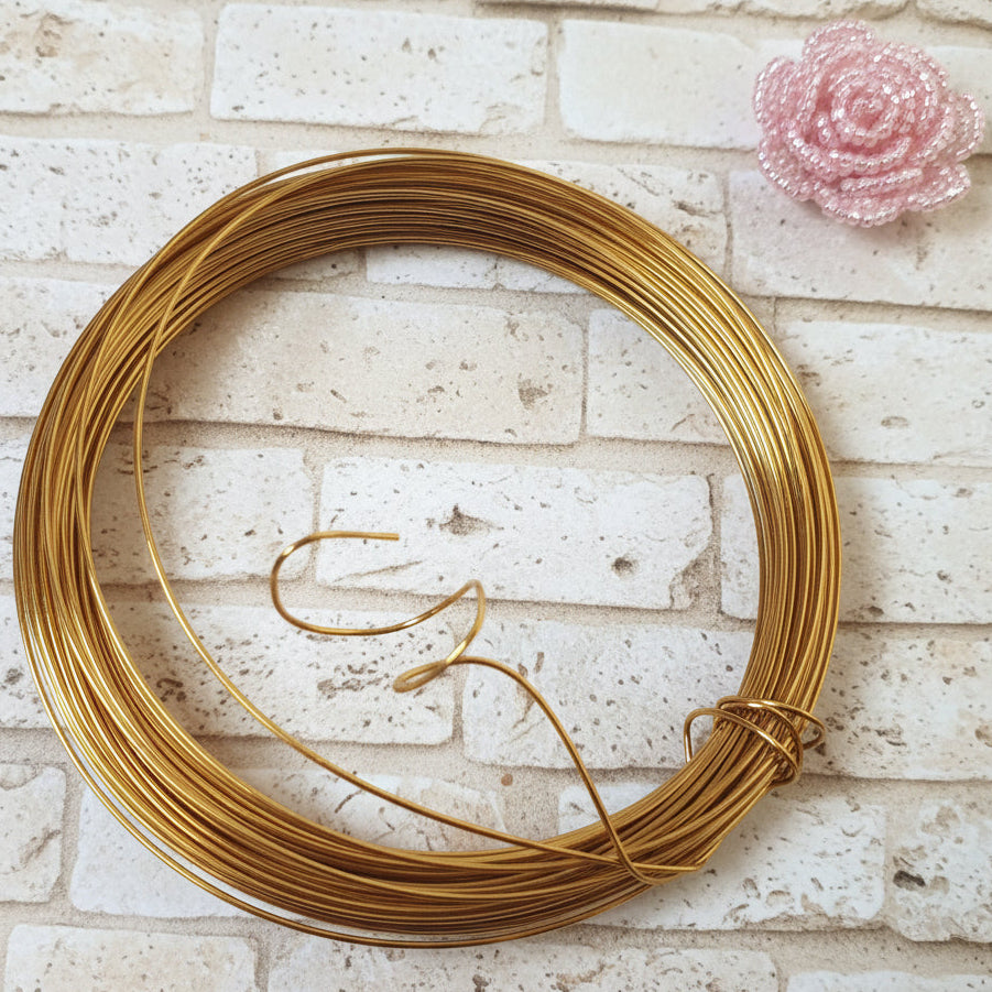 rondella filo dorato ottone 0.60 mm uso creare fiori hobby creativi lavoretti perline bonsai hobbistica floral wire