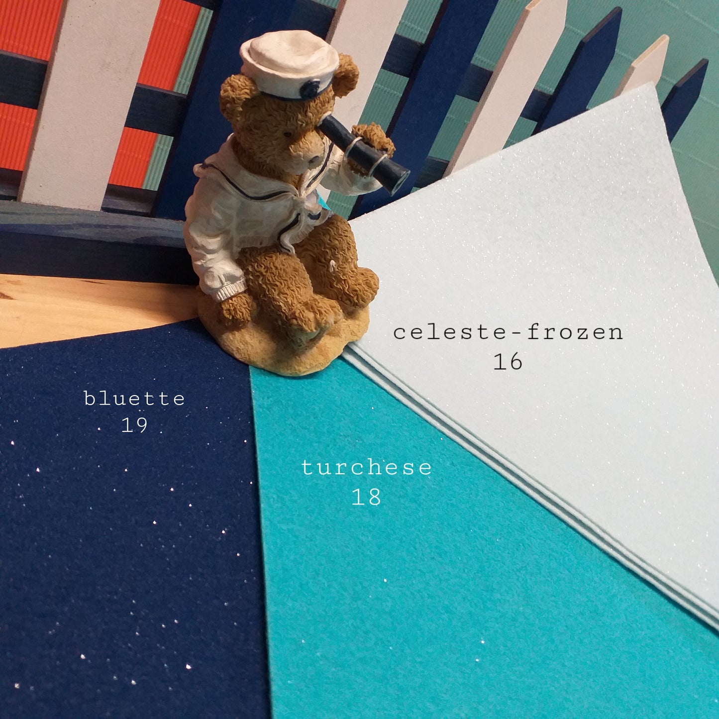 bluette celeste-frozen turchese fogli morbido feltro natalizio luccicante pannolenci glitterato brillantinato vendita per lavoretti creativi natale addobbi decorazioni pasquali