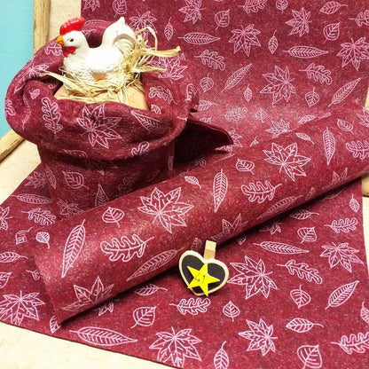 bordeaux foglie pannolenci morbido feltro stampato disegnato shabby fantasia uso lavoretti creativi fuoriporta fiocchi nascita coccarde addobbi natalizi decorazioni pasquali cestini