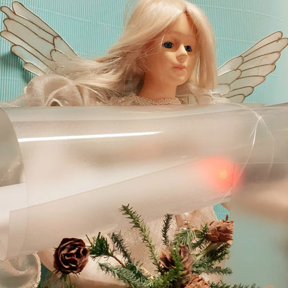 fai da te hobbistica creativa bambole natale con foglio acetato pellicola trasparente rigida per cono corpo