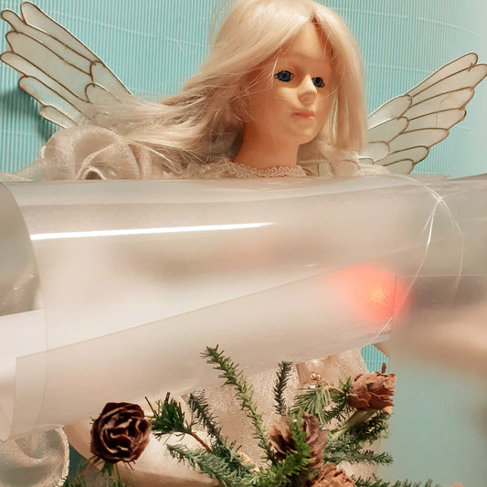 fai da te hobbistica creativa bambole natale con foglio acetato pellicola trasparente rigida per cono corpo