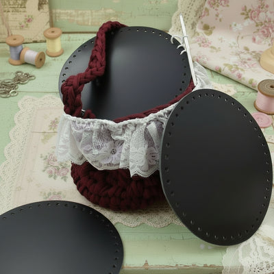 Fondo rotondo ecopelle fai te borsa uncinetto secchiello cestini