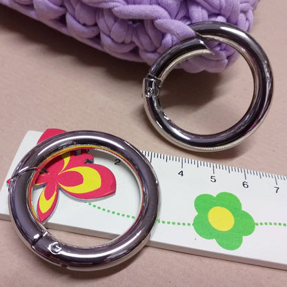 30 mm metallo argentato minuterie moschettoni forma anelli ganci apribili a scatto accessori fai da te borse artigianali di fettuccia uncinetto
