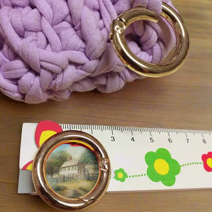 22 mm metallo oro minuterie moschettoni forma anelli ganci apribili a scatto accessori fai da te borse  lavorazioni fatte a mano di fettuccia uncinetto