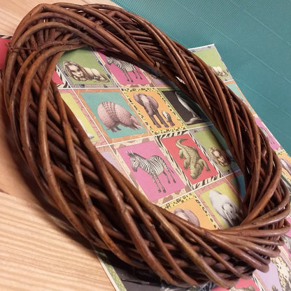 diametro 30 cm ghirlande vimini rattan coroncine cerchi salice scuro midollino uso anelli centrotavola fuoriporta pasquali natalizi fiocchi nascita