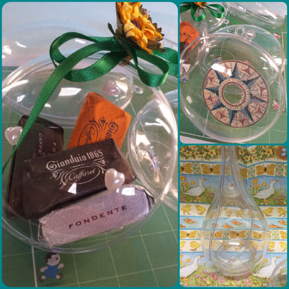 vetrina negozio gocce medaglioni forme plexiglass plastica trasparenti da riempire cioccolatini apribili divisibili  da decorare idee regalo pasquali
