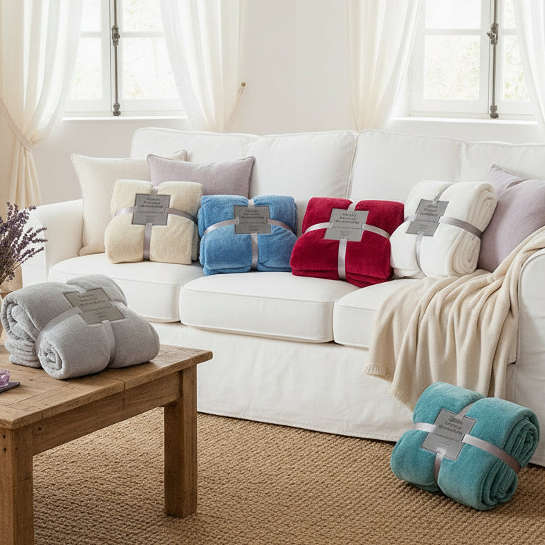 idee regalo Natale coperta premium pile di microfibra plaid divano e letto singolo 6 colori