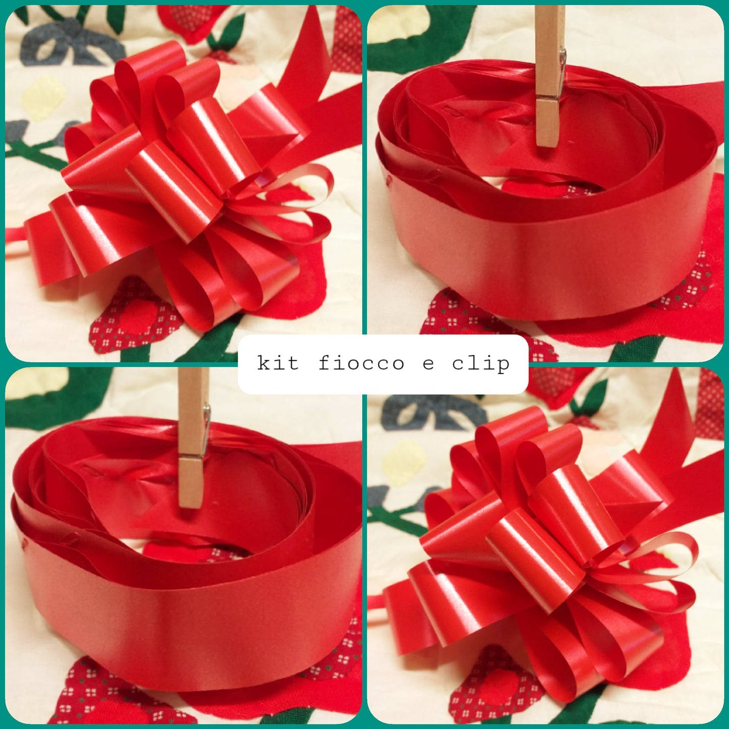 San Valentino e festa della mamma kit per confezione regalo packaging con fiocco coccarda di nastro carta fai da te svelto clip mollettina portabigliettino legno