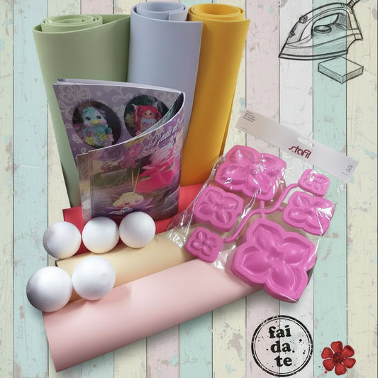 occorrente creare bambole fommy stampi fiori carta eva gomma crepla palline polistirolo manuale cartamodelli libretto