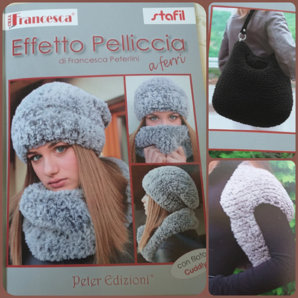 Manuale lana cuddly effetto pelliccia cosa fare e come si lavora crea con francesca tutorial spiegazioni foto borsa gilet berretto scaldacollo